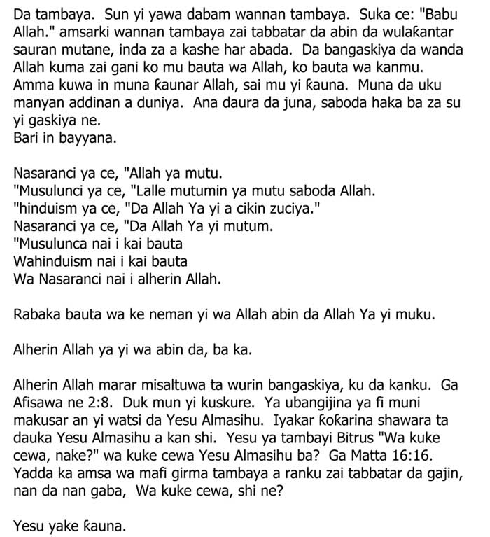 Hausa text